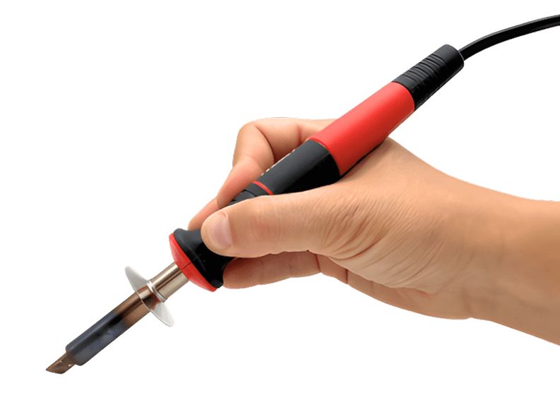 mano con pirografo compatto weller pirografia